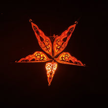 Lade das Bild in den Galerie-Viewer, Weihnachtsstern, Papierstern, schwarz, gold Glitter und orange M-NEW-G-03