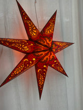 Lade das Bild in den Galerie-Viewer, Sternleuchte Indien Sternlampe Paisley rot orange gelb braun A-CRI-R760