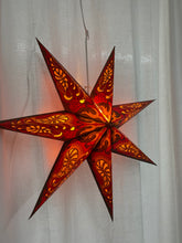 Lade das Bild in den Galerie-Viewer, Sternleuchte Indien Sternlampe Paisley rot orange gelb braun A-CRI-R760