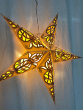 Lade das Bild in den Galerie-Viewer, Sternleuchte Hellgelb grau, Adventsstern, Weihnachtsstern, Jugendstil, M-NG-YGR-560