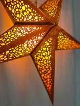 Lade das Bild in den Galerie-Viewer, Papierstern, Weihnachtsstern, Sternleuchte, Gold, Glitter, gelb M-LA-GG560