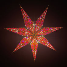 Lade das Bild in den Galerie-Viewer, Papierstern, Weihnachtsstern, Stern, Schwarz, Rot, M-EF-SR760
