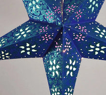 Lade das Bild in den Galerie-Viewer, Papierstern, Weihnachtsstern, Stern, Blau, Glitter EDEL! M-ZY-B560