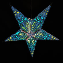 Lade das Bild in den Galerie-Viewer, Papierstern, Weihnachtsstern, Sternleuchte, Dekostern, Faltstern, Blau, A-PC-B560
