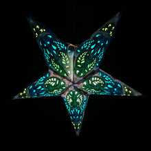 Lade das Bild in den Galerie-Viewer, Papierstern, Weihnachtsstern, Sternleuchte, Dekostern, Faltstern, Blau, A-PC-B560