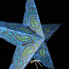 Lade das Bild in den Galerie-Viewer, Papierstern, Weihnachtsstern, Sternleuchte, Dekostern, Faltstern, Blau, A-PC-B560