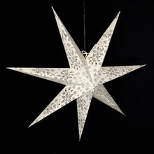 Lade das Bild in den Galerie-Viewer, Papierstern, LED Weihnachtsstern, Dekostern, Schneeflocke Weiß, Silber M-SF-WS760