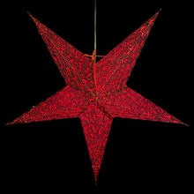 Lade das Bild in den Galerie-Viewer, Papierstern, LED Weihnachtsstern, Leuchtstern, Schwarz, Rot, Samt M-Sa-SS560