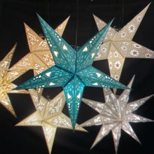 Lade das Bild in den Galerie-Viewer, Papierstern, Weihnachtsstern, Stern, Blau, Bayerisch Hirsche M-HI-B560