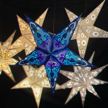 Lade das Bild in den Galerie-Viewer, Papierstern, Weihnachtsstern, Stern, Blau, Lila, M-NG-B560