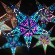 Lade das Bild in den Galerie-Viewer, Papierstern, Weihnachtsstern, Stern, Blau, Lila, M-NG-B560