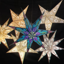 Lade das Bild in den Galerie-Viewer, Papierstern, Weihnachtsstern, Stern, Blau, Lila, M-NG-B760