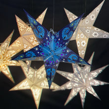 Lade das Bild in den Galerie-Viewer, Papierstern, Weihnachtsstern, Stern, Blau, M-TR-B560