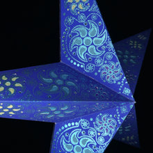 Lade das Bild in den Galerie-Viewer, Papierstern, Weihnachtsstern, Stern, Blau, Glitter EDEL! M-ZY-B560
