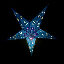 Lade das Bild in den Galerie-Viewer, Papierstern, Weihnachtsstern, Stern, Blau, Glitter EDEL! M-ZY-B560