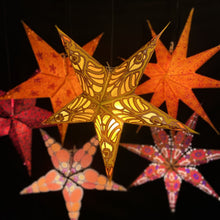 Lade das Bild in den Galerie-Viewer, Papierstern, Weihnachtsstern, Stern, Jugendstil Gelb, Glitter M-MO-GG560