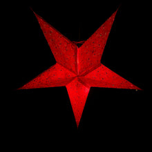 Lade das Bild in den Galerie-Viewer, Papierstern, Weihnachtsstern, Stern, Rot bestickt mit Gold, M-XM-R560
