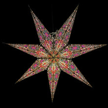 Lade das Bild in den Galerie-Viewer, Papierstern, Weihnachtsstern, Stern, Schwarz, Lila M-EF-SL760