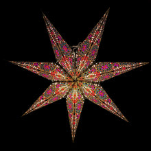 Lade das Bild in den Galerie-Viewer, Papierstern, Weihnachtsstern, Stern, Schwarz, Lila M-EF-SL760