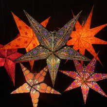 Lade das Bild in den Galerie-Viewer, Papierstern, Weihnachtsstern, Stern, Dekostern, Schwarz, Lila, M-EF-SL560