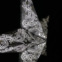 Lade das Bild in den Galerie-Viewer, Papierstern, Weihnachtsstern, Stern, Dekostern, Schwarz, Paisley M-XSG-S560