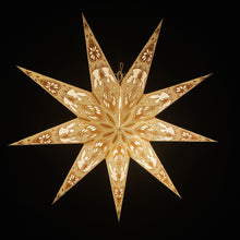 Lade das Bild in den Galerie-Viewer, Papierstern, Weihnachtsstern, Stern, Weiß, Gold Engel, Bayern M-EN-WG760