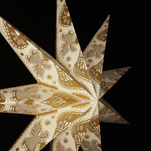 Lade das Bild in den Galerie-Viewer, Papierstern, Weihnachtsstern, Stern, Weiß, Gold Engel, Bayern M-EN-WG760