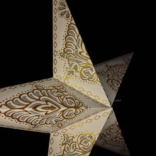 Lade das Bild in den Galerie-Viewer, Papierstern, Weihnachtsstern, Stern, Weiß, Gold, M-OM-WG560