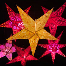 Lade das Bild in den Galerie-Viewer, Papierstern, Weihnachtsstern, Stern Naturpapier, Blütenblätter Weiß, M-BB-W560