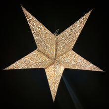 Lade das Bild in den Galerie-Viewer, Papierstern, Weihnachtsstern, Stern, Weiß, Gold, M-SP-WG560