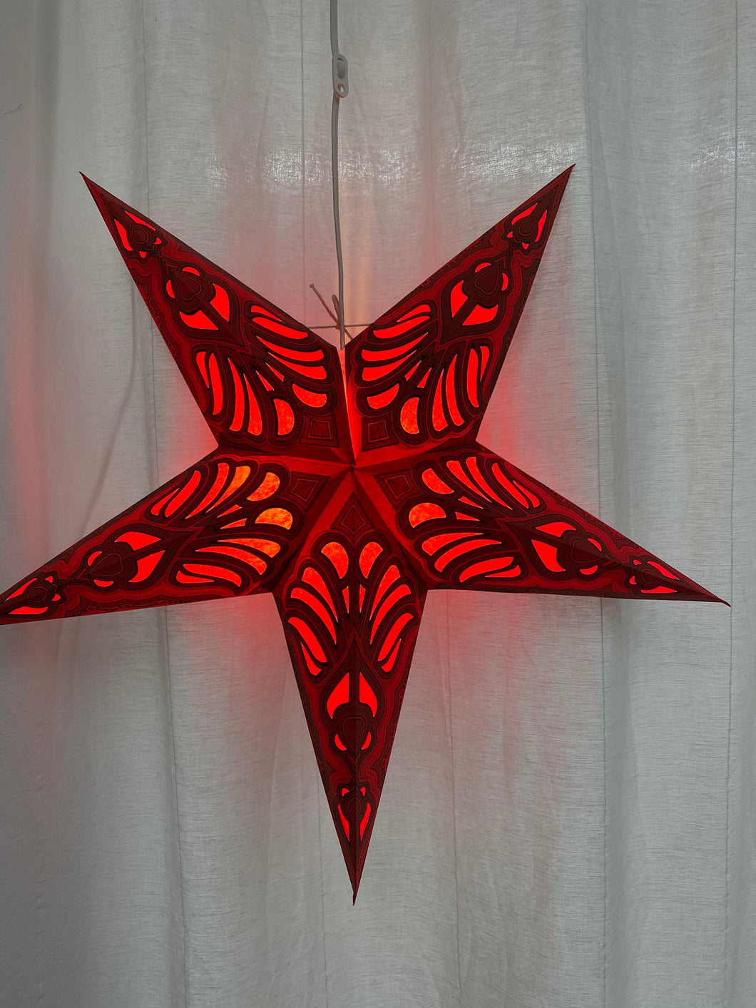 Sternleuchte rot, Adventsstern, Sternlicht- Jugenstil - M-Mono-R560
