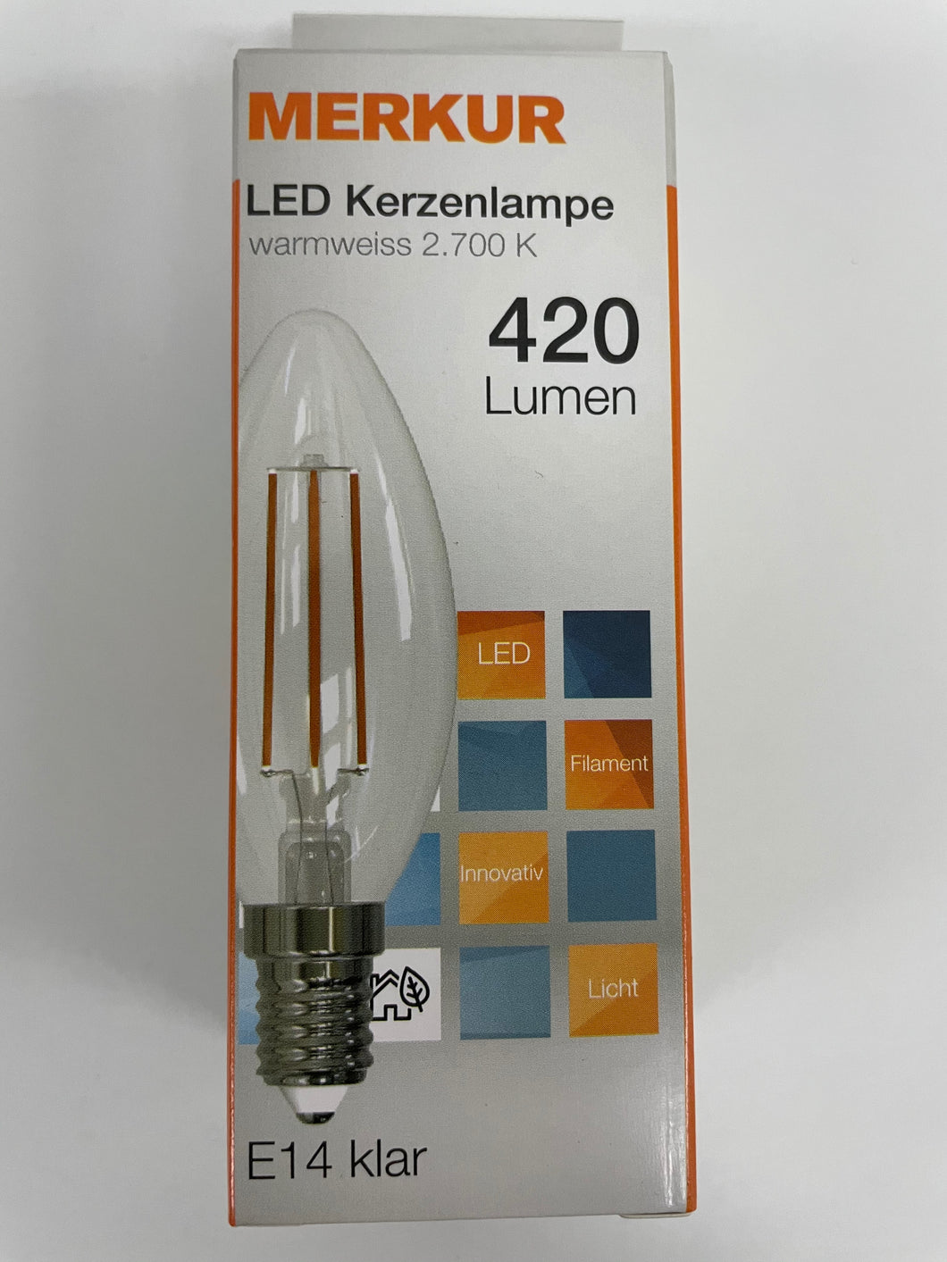 LED Kerzenlampe warmweiss 2.700k für unsere Lampenkabel