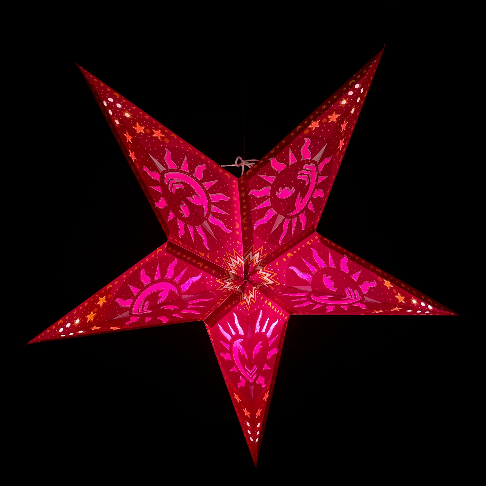 Papierstern, Weihnachtsstern, Stern, Kinderzimmer, Mond Pink, M-SO-P56 –  Trachten Rausch GmbH / Papierstern.Shop